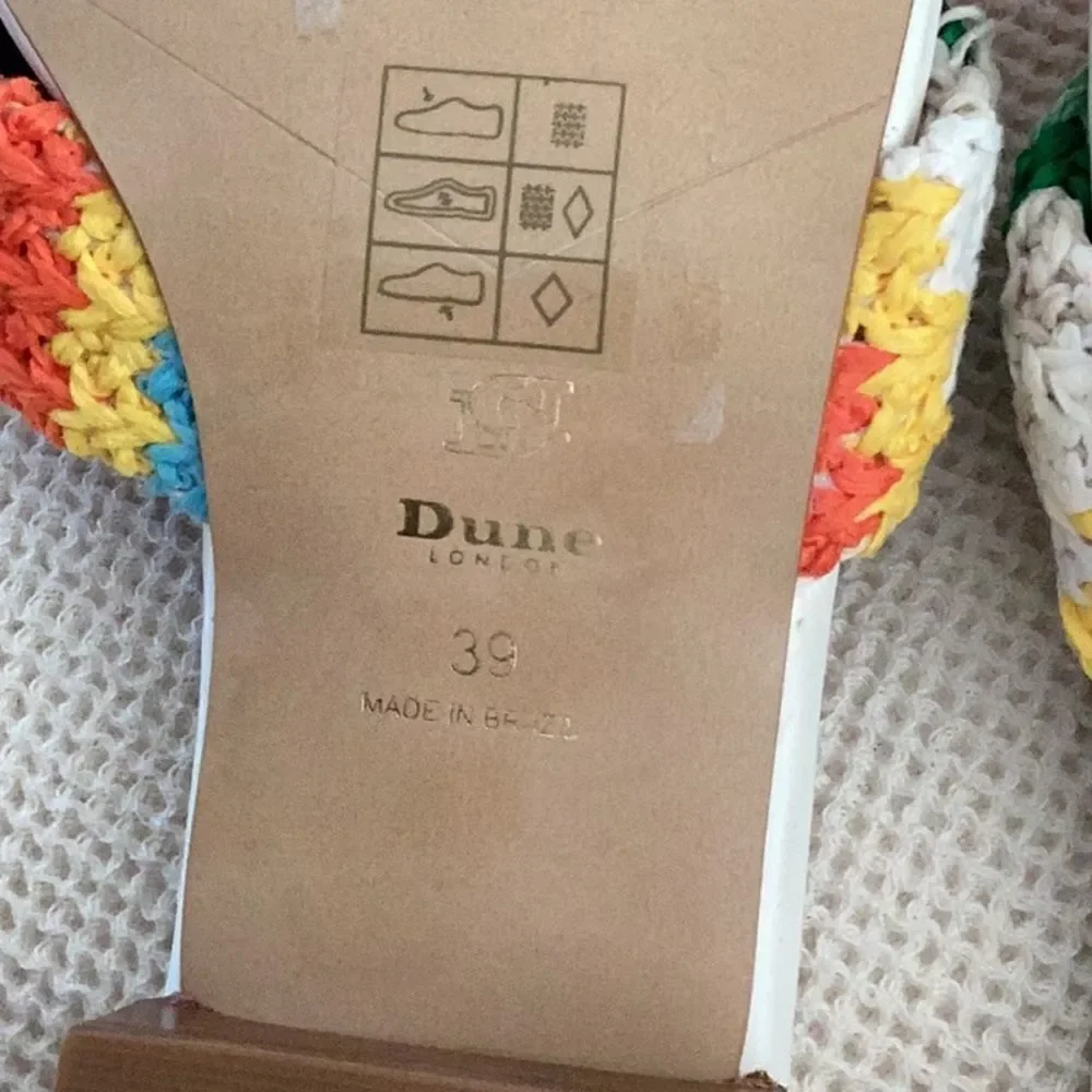 DUNE London Women’s Laize Sandal, Multi Color, size EU39/US9, NWOT minor flaws